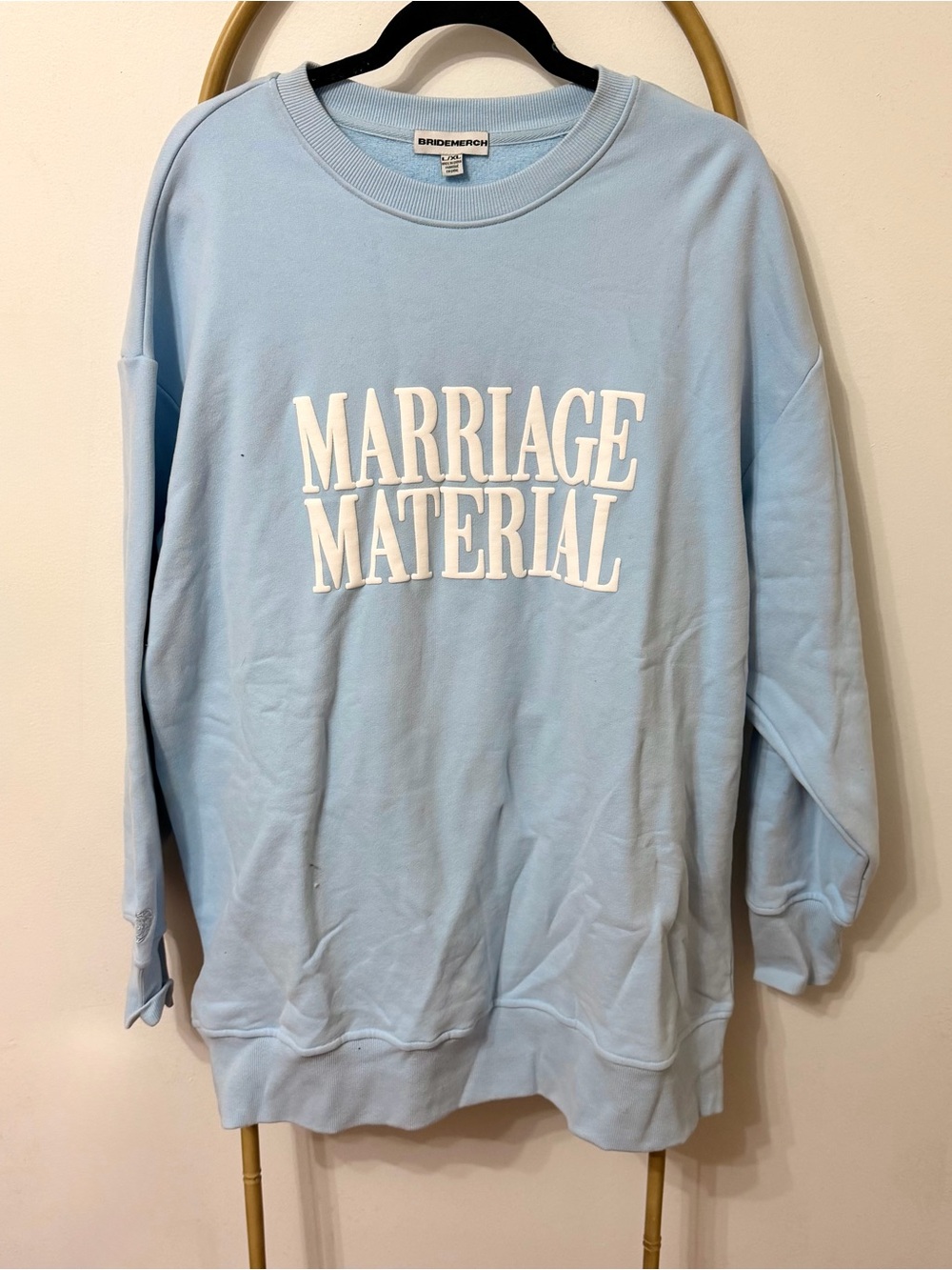 Blue "Marriage Material" Crewneck Sweatshirt
